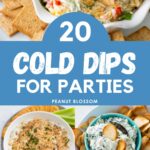 The photo collage shows 5 different cold dips to serve at parties.