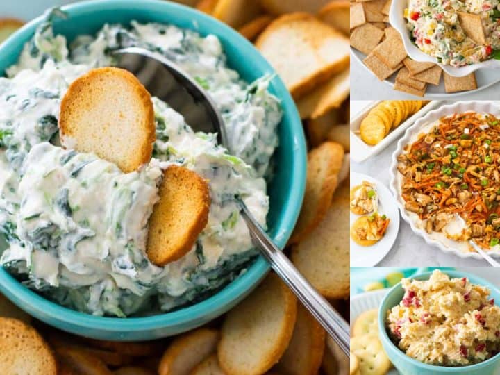 A photo collage shows several cold dips for parties.