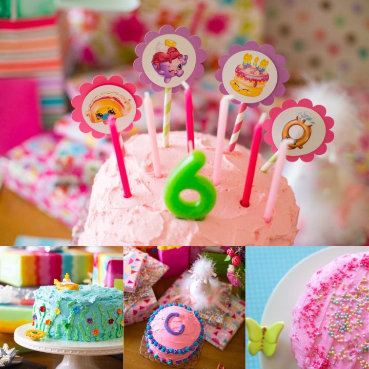 A photo collage shows several easy birthday cakes for kids.