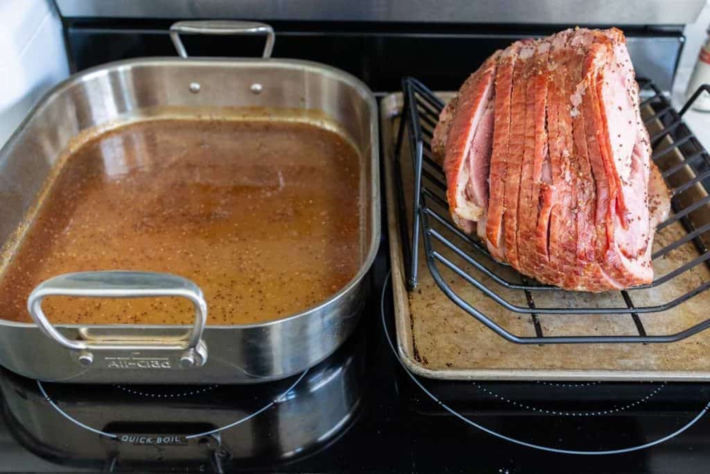 Crockpot Spiral Ham with Brown Sugar Glaze Peanut Blossom