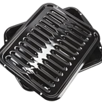 A 2-piece black broiler pan with air holes.