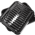 A 2-piece black broiler pan with air holes.