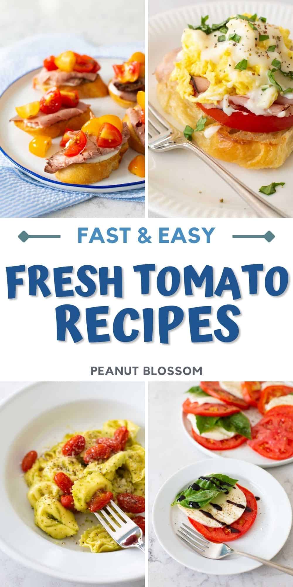 A photo collage shows 4 delicious tomato recipes.