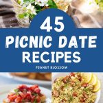 A photo collage shows a picnic scene next to 4 recipe photos of dishes to pack.
