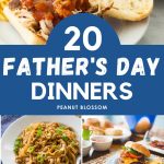 The photo collage shows 5 delicious dinner ideas for Father's Day