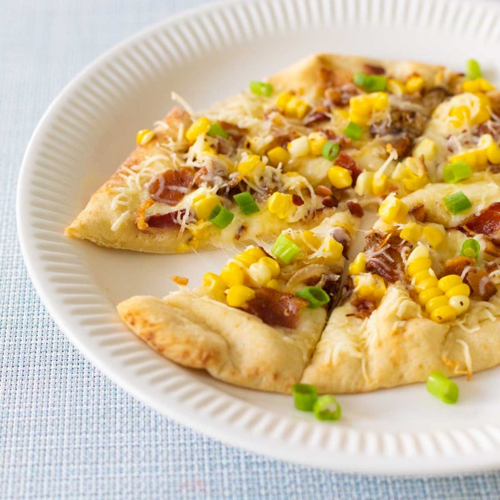 Sweet Corn Pizza with Bacon