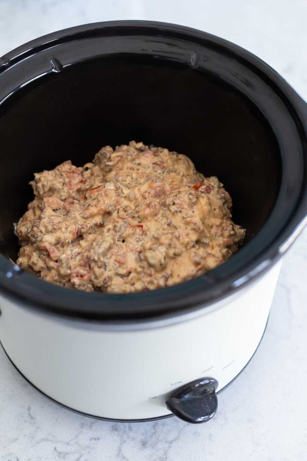 Sausage Cream Cheese Dip {Crock Pot or Skillet} Peanut Blossom