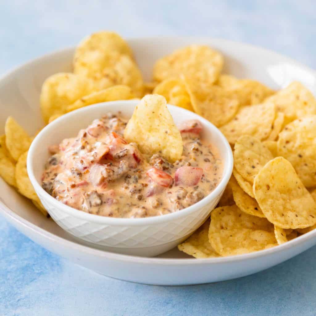 Sausage Cream Cheese Dip {Crock Pot or Skillet}