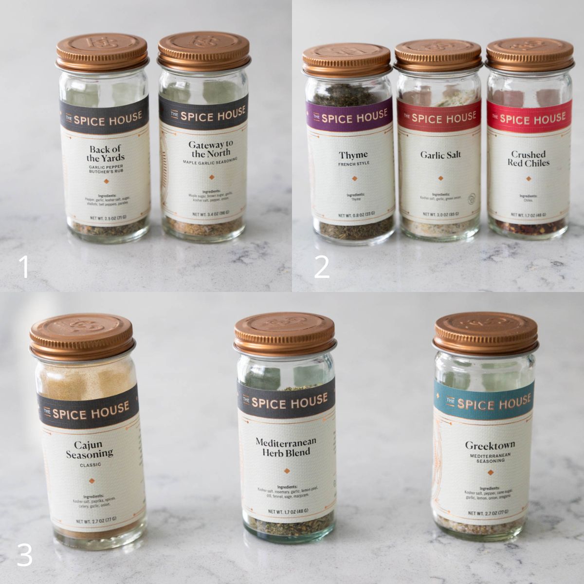 The photo collage shows several different seasoning blends to use for pork tenderloins.