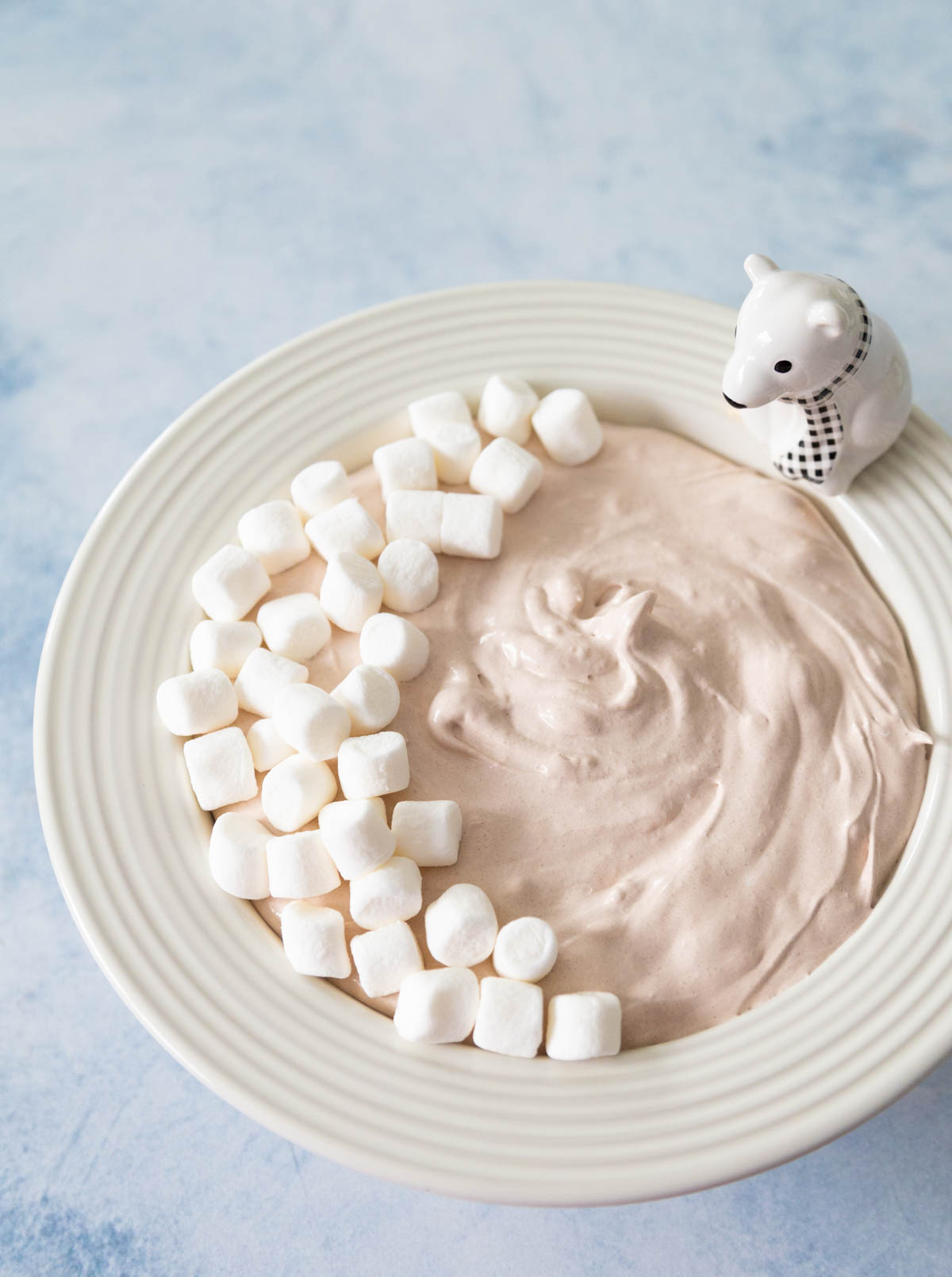 The dip has only been garnished with marshmallows on top.