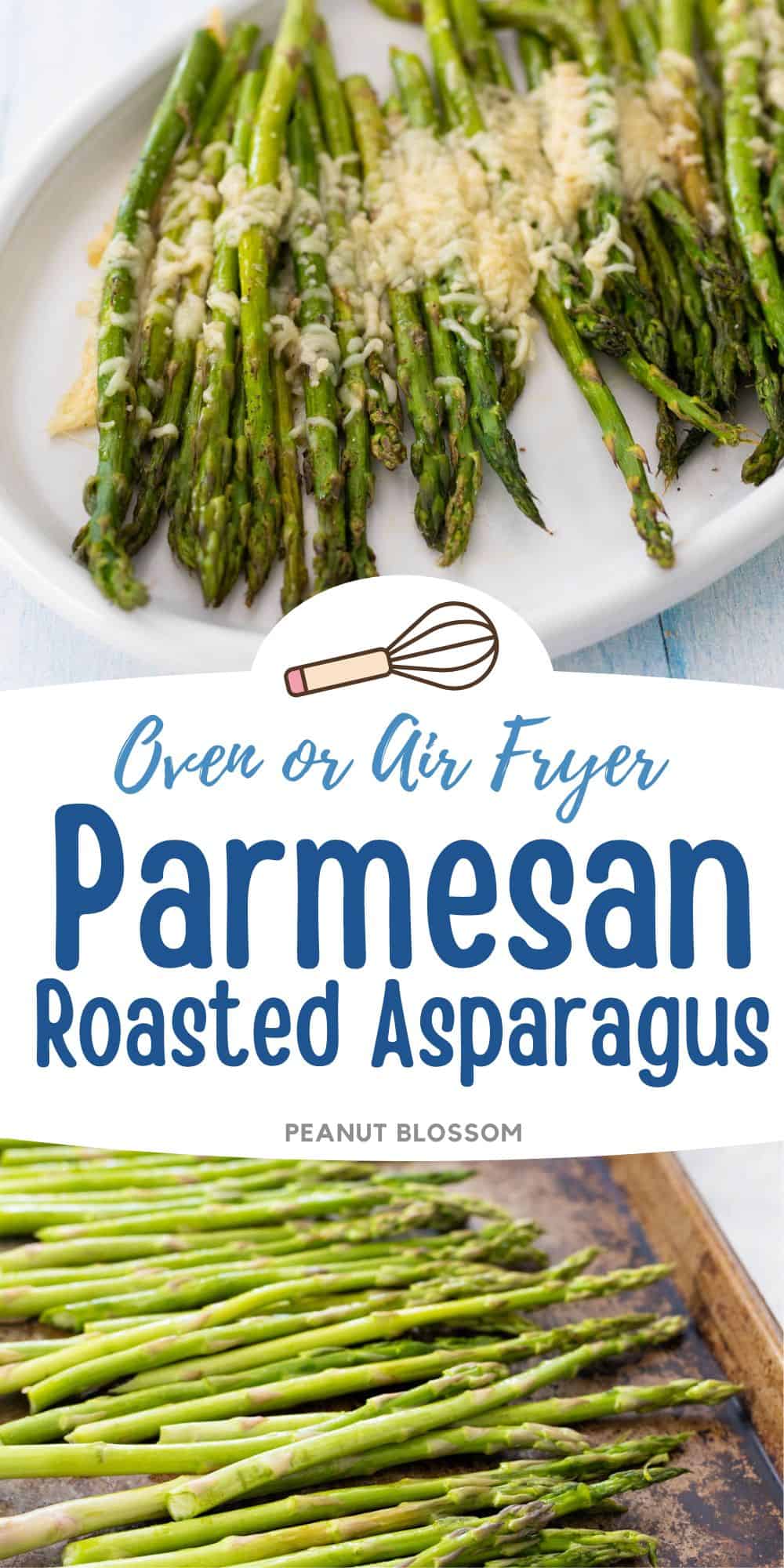 A photo collage shows how to cook the roasted asparagus.