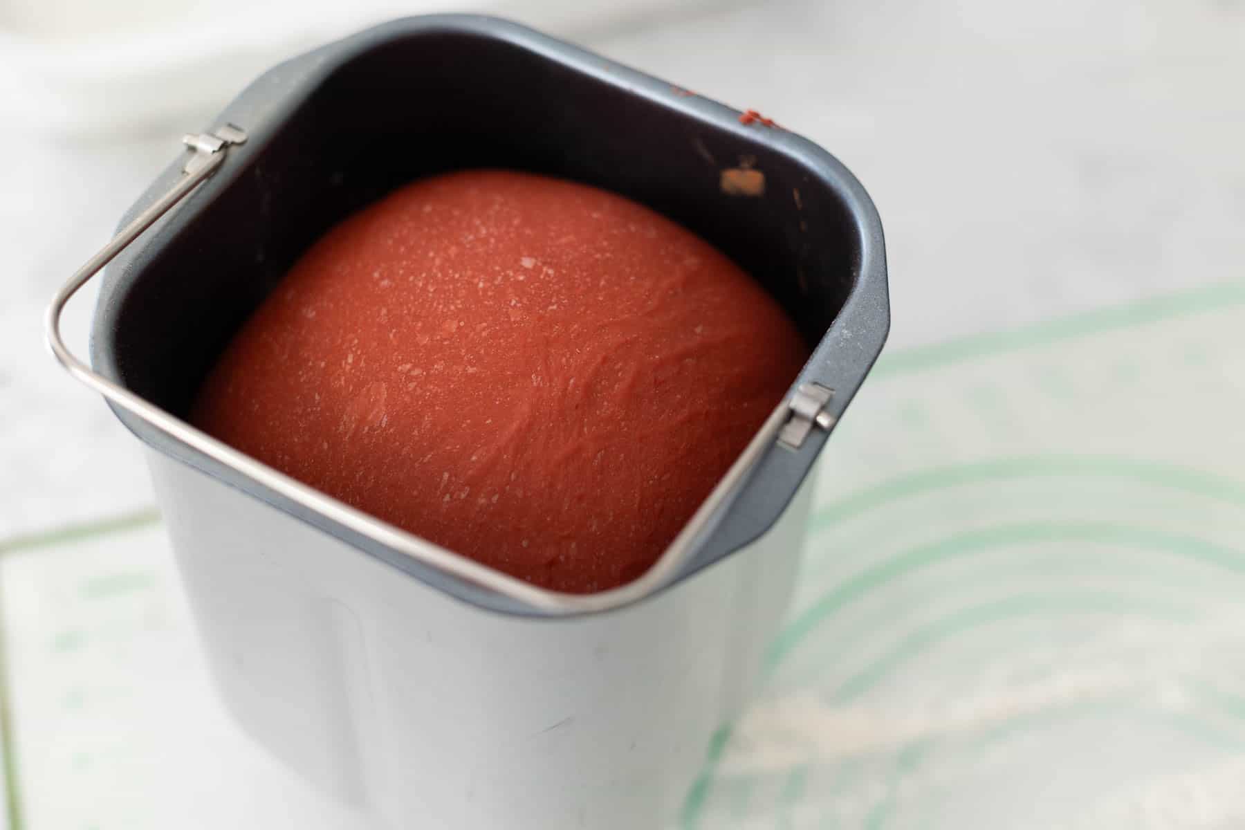 The dough has risen and is a gorgeous puffy texture.