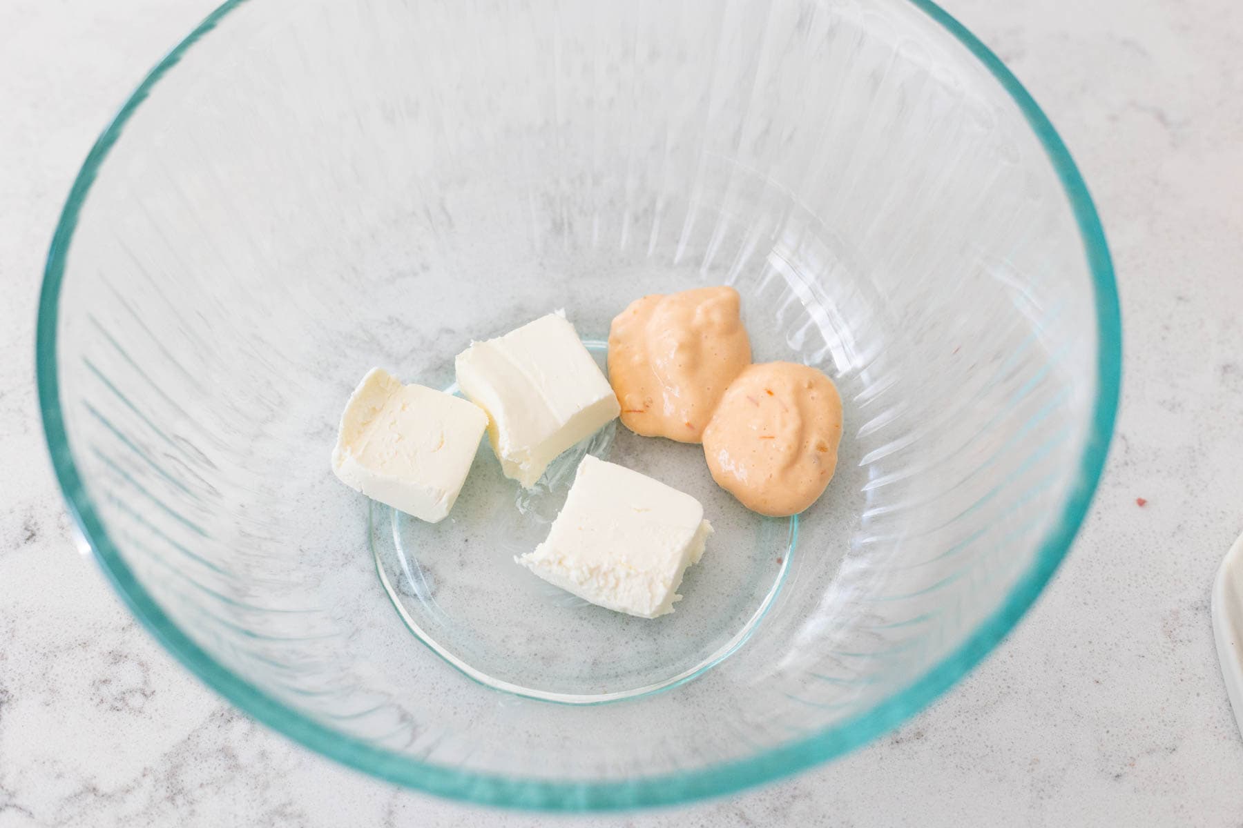 Thousand Island Dressing and Cream Cheese are in a mixing bowl.