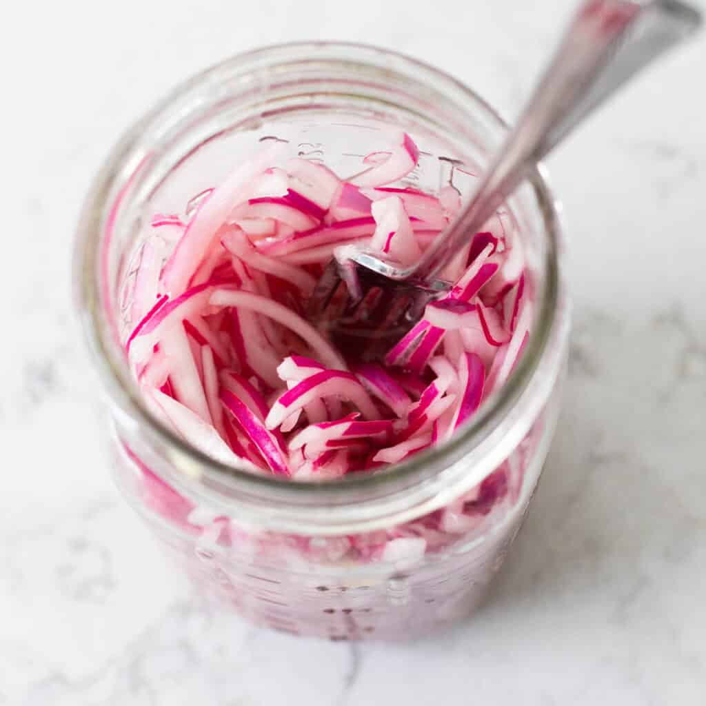 Quick Pickled Red Onions {No Cook}