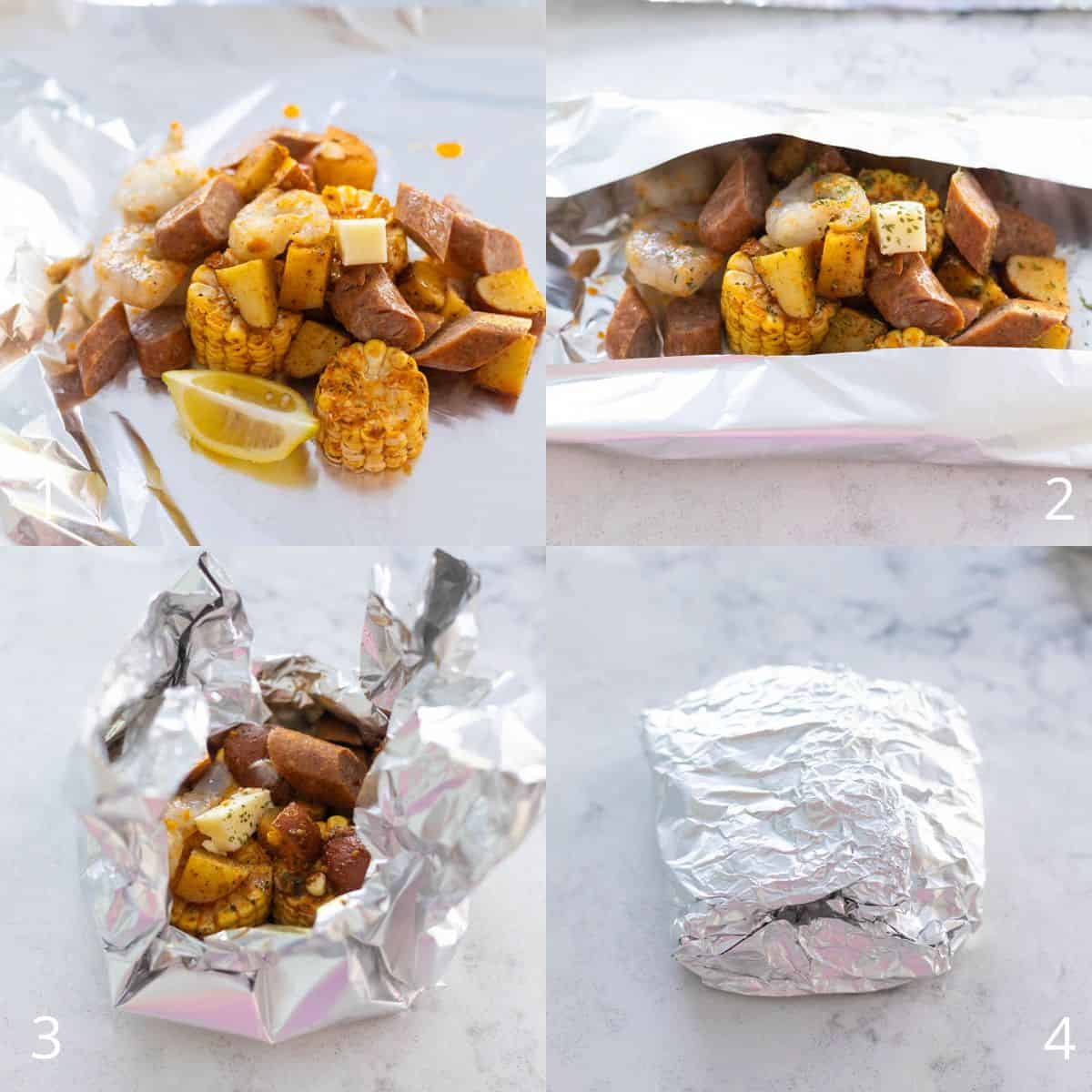 The step by step photos show how to fold the packets.