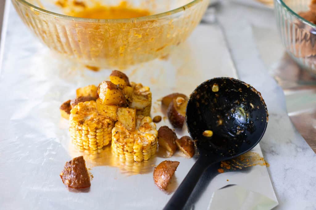 Shrimp Boil Foil Packets Grill or Oven - Peanut Blossom