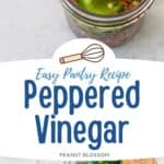 The finished jar of peppered vinegar is ready for the fridge.