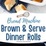 The baked rolls are ready to be served, the second photo shows them after the first pre-bake when they have not yet been browned.