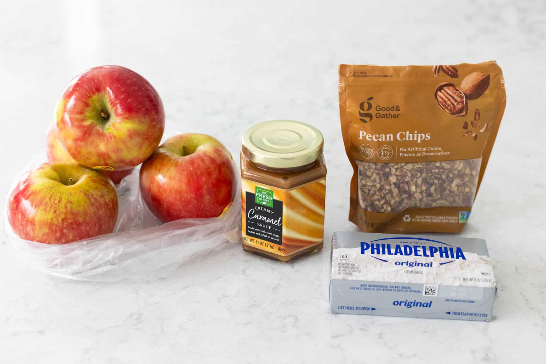 The ingredients to make the caramel apple spread.