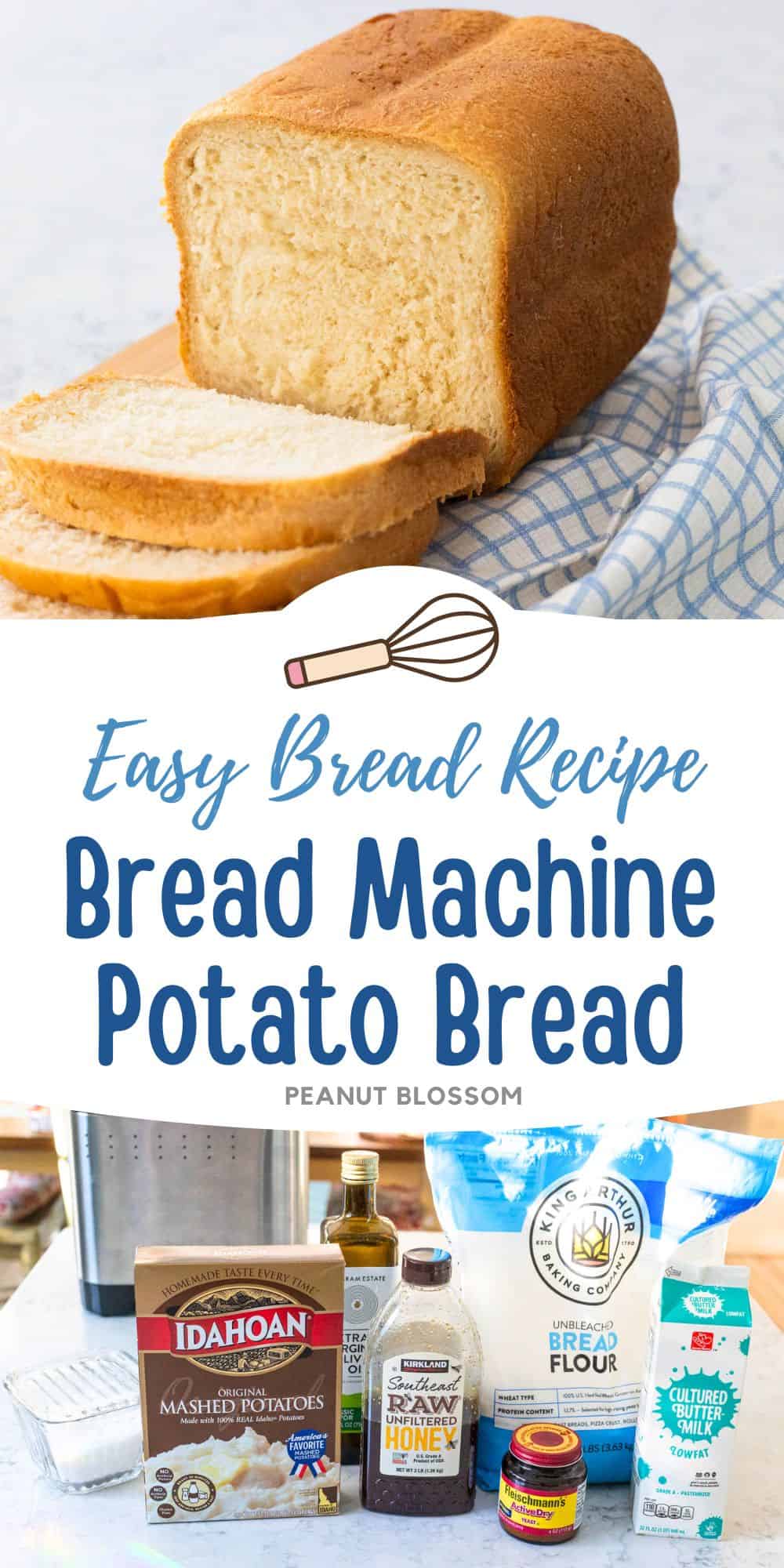 The loaf of bread has been sliced and sits next to a blue and white napkin.