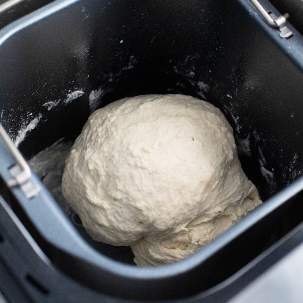 The dough ball has formed in the bread machine