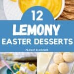 The photo collage shows 5 lemon desserts that are perfect for Easter.