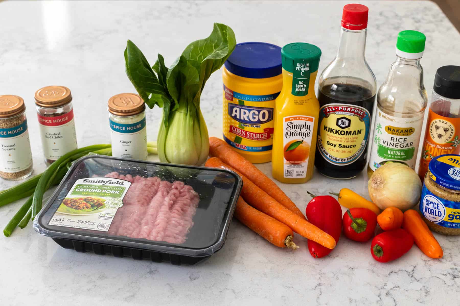 The ingredients to make this quick skillet dinner are on the counter.