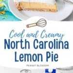The photo collage shows a slice of lemon pie next to a photo of the ingredients needed to make it.