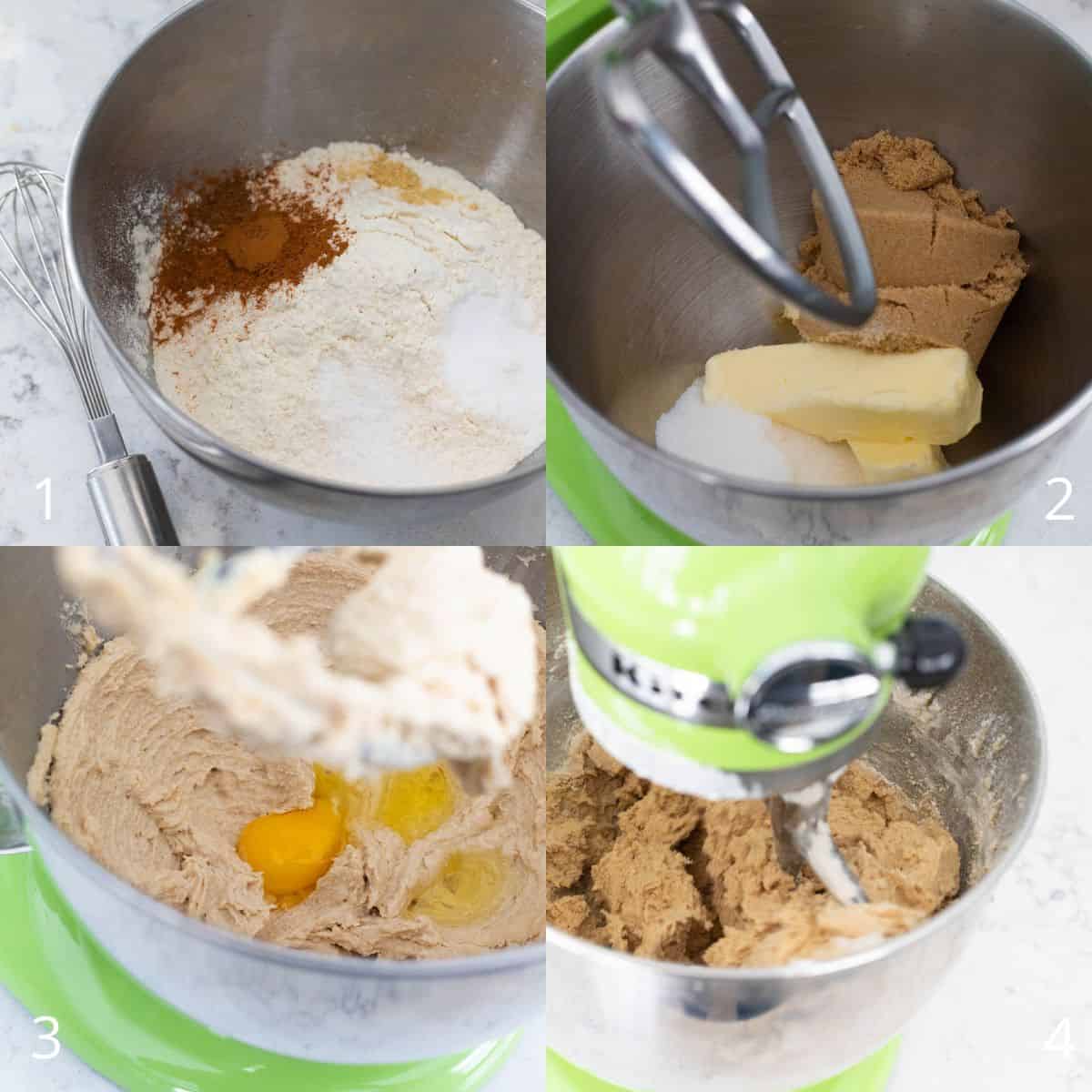 Le collage photo étape par étape montre comment réaliser la pâte à biscuits moelleux à l'avoine.