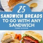 The photo collage shows five different sandwiches on different kinds of bread.