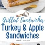 The photo collage shows the Turkey and Apple Sandwiches next to a photo of the ingredients needed to make it.