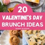 The photo collage shows several recipes to make for Valentine's Day brunch.