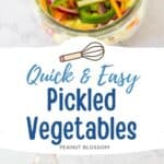 The photo collage shows the Pickled Vegetables next to a photo of the ingredients needed to make it.