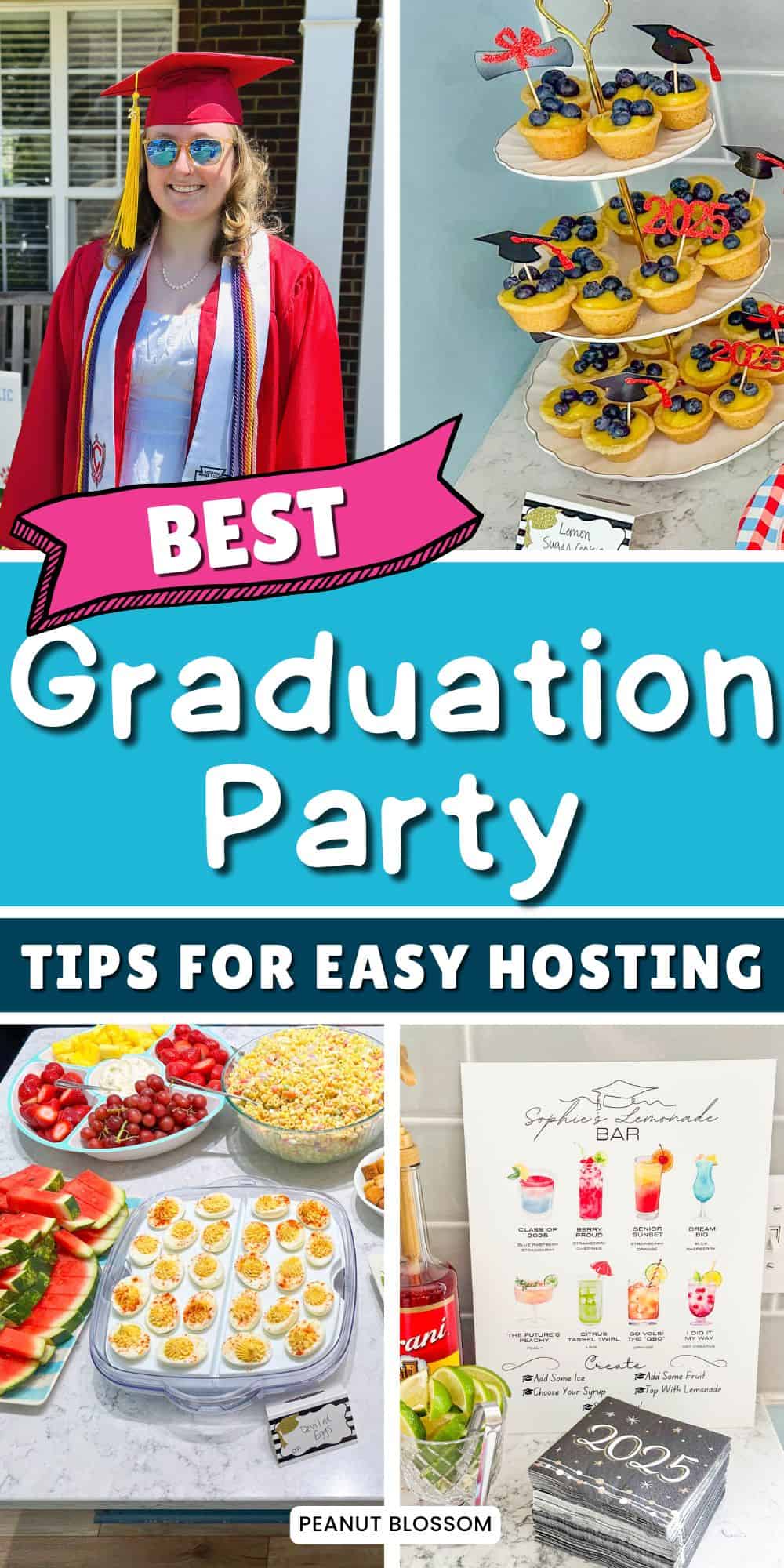 The photo collage shows several scenes from a graduation party.