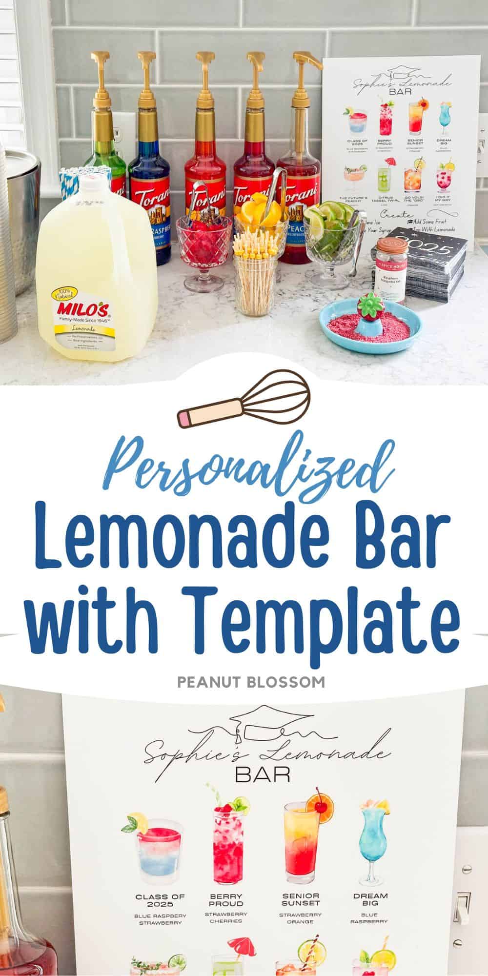 The photo collage shows the lemonade bar next to a close up of the drink menu.