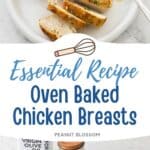 The photo collage shows the sliced, cooked chicken next to the ingredients needed to make it.